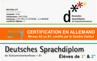 Certification en allemand Niveau A2 ou B1